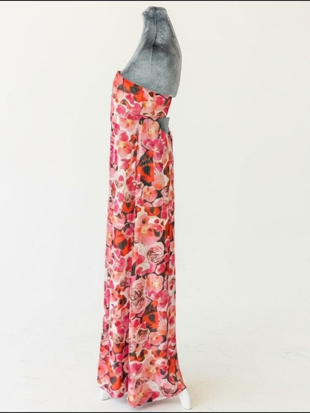 Sam Edelman Strapless Floral Maxi Dress in Pink and Red - Picture 2 of 11